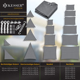 KESSER® Schaduwdoek 2,5x2,5x3,5m - Zonnezeil - Waterafstotend - Grijs •